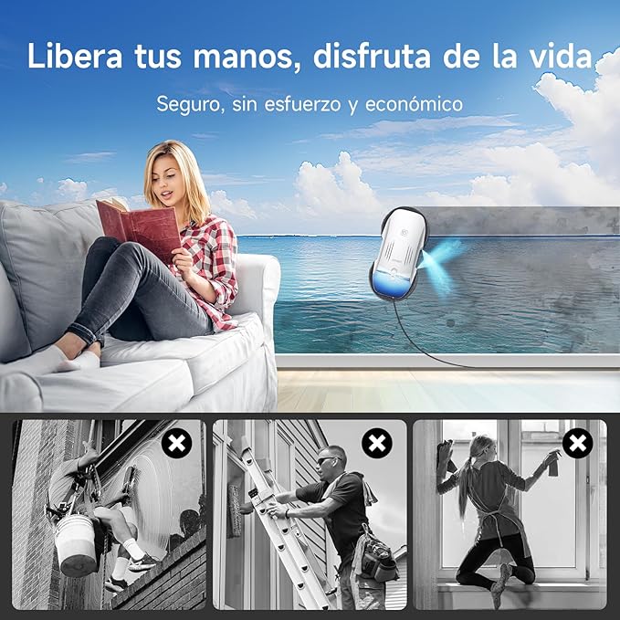 FMART T10PRO Window Cleaning Robot – Dual-Pump Spray, 120ml Tank, 3800PA Suction, AI Path Planning & Edge Detection, App Control Window Cleaner Robot for Indoor/Outdoor High-Rise Windows