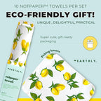 Reusable Paper Towels - 24 Pack - Roll of Washable Cotton Cloth Paper Towels - Paperless Reusable Napkins Cloth Washable - Absorbent + Long Lasting - Zero Waste Products - (Lemon)