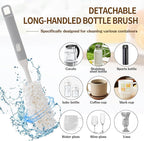PeiTuSengJin10-Piece Bottle Brush Cleaning Set 1 Multi-Purpose Brush 6 Straw Cleaning Brushes 1 3-in-1 Brush 1 Detachable Cup Brush (Includes 1 Suction Cup Hook for Brush Storage)