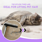 Room Groom PET Carpet Rake Groomer with Telescoping 54 " Adjustable Handle, with Lint Remover Brush Tool, Carpet Brush for Pet Hair and Refreshing Carpets, (Black/Purple)