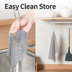 Cast Iron Cleaner 8 * 8" Upgraded Stainless Steel Chainmail Scrubber SJZSUNRUN 316L Metal Skillet for Pan, Camping, RV, BBQ, Baking, Vases, Barbecue Grill, Copper Cooker Cleaning