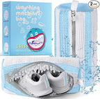 XXL Shoe Washing Machine Bag, Laundry Shoe Bag for Washer and Dryer, Laundry Shoe Bag Protect Sneaker, Running Shoes, Bras, Delicates and Toys, Includes 2 Shoes (BlueWhiteAlternating 2 Pack)