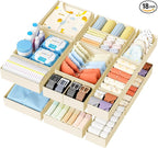 DIMJ Drawer Organizer Clothes - 18 Pack Closet Drawer Organizer Bins for Baby Clothes Storage, Fabric Dresser Organizer for Nursery Bedroom, Foldable Small Drawer Dividers for Underwear Socks