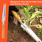 5-in-1 Stainless Steel Hand Weeder Puller Tool & Dandelion Fork Knife - Hand Weed Removal Tool for Weeding, Planting, Transplanting, Soil Cultivating & Flower Care（13.8-inches