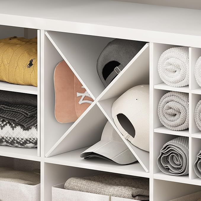 Furinno Cubicle X-Shelf Cube Organizer Insert (Does not fit IKEA Kallax Shelving), White