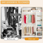 1.3 Inch Diameter Closet Rods for Hanging Clothes 17-51 Inch Adjustable, Metal Heavy Duty Closet Pole, Silver Closet Bar for Hanging Clothes, Suitable for Closet, Wardrobes, Bathroom, Windows