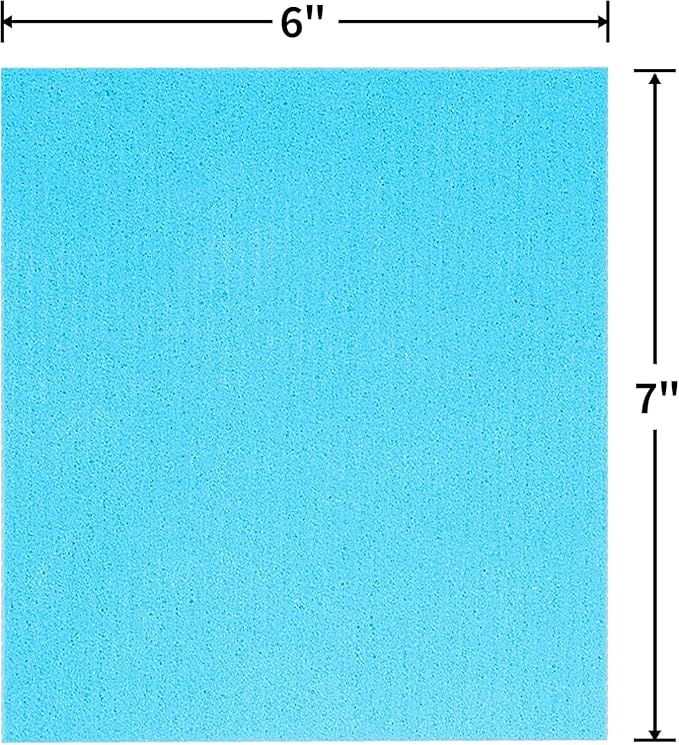 HOMERHYME Swedish Dishcloths, 18 Pack Kitchen Towels Dish Rags, Absorbent Swedish Dish Towels for Kitchen, Non-Scratch Cellulose Sponge Cloths, Biodegradable Washable Reusable Paper Towels, Blue