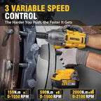 ALLOYPOWER Cordless Brushless Impact Wrench, 1475 ft-lbs (2000N.m), 1/2 High Torque power impact gun, 3-Mode Speed, 4000mAh Battery, 3 Sockets, Electric Impact Wrench Set for Car Tire Truck RV Mower