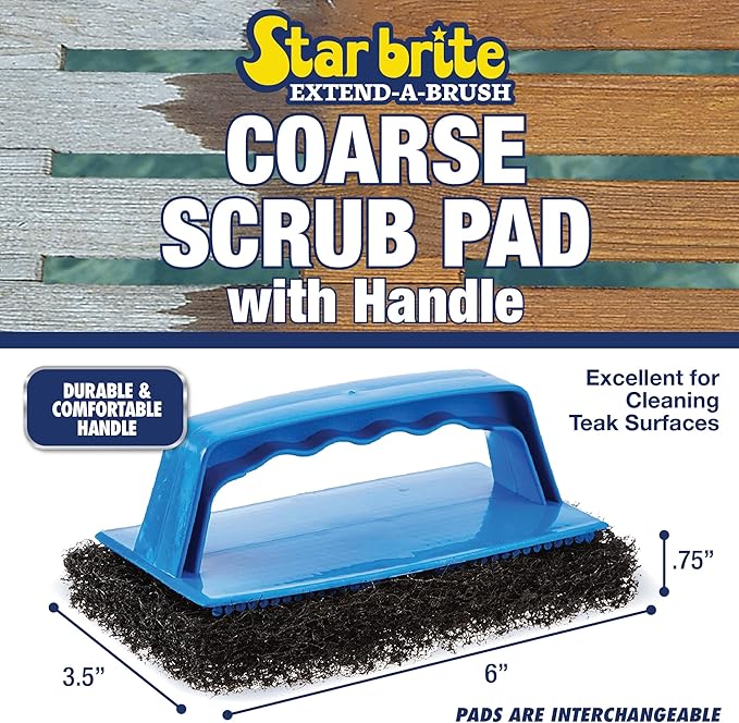 STAR BRITE Scrub Pad with Handle (Coarse) (Black) (040131)