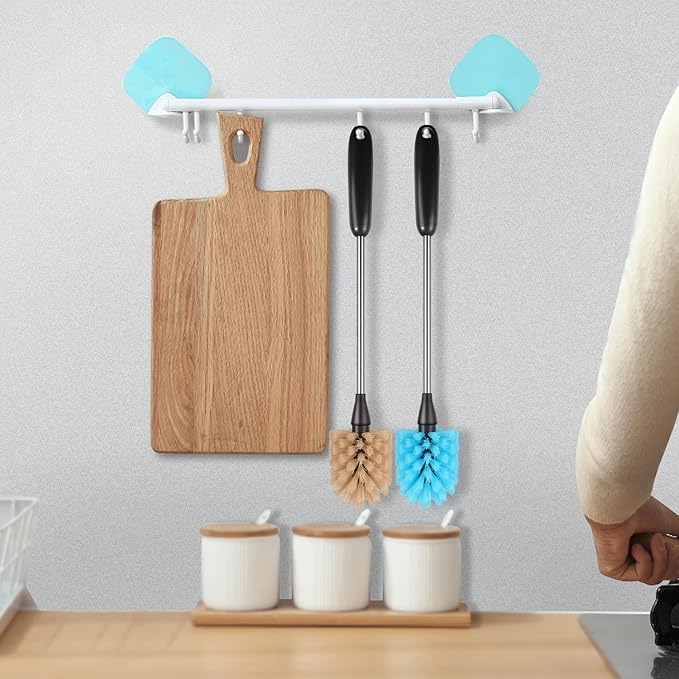 Bottle Brush, 15-inch Stainless Steel Long Handle Cleaning Brush, Kitchen Cleaning Brush, for Cleaning Water Bottles, Glasses, Baby Bottles, Glassware, Food Jars, Cups, Wine Aerators, Brown