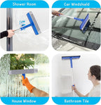 Window Cleaner Tool for Home with 20''-30'' Extension Pole, Squeegee for Car Windshield Cleaning, Glass Washer for Shower Doors, Mirror