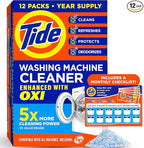 Tide Washing Machine Cleaner with Oxi for Front and Top Loader Washer Machines, Deep Cleaning Residue & Odor Eliminator, 12 Month Supply (Packaging May Vary) + Calendar