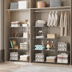 AWTATOS 12 Cube Storage Wire Closet Organizers DIY Stackable Storage Shelves Bookcase Cabinet for Home Office, Black