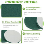 Power Scrub Pads, Scrubbing Pads 400 Grits Scouring Discs - Fitting for (Home Kitchen Cleaning - Drill Attachment - Scrubber Replacement) 8 Pcs & 4 Inch & Dark Green