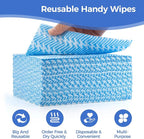 Reusable Cleaning Towels, Multi-Purpose Handy Towel, Blue Handi Wipe Reusable Cloths, Disposabel Dry Kitchen Wipes, Dish Cloths, Durable, Absoebent,Dry Quickly, 50 Count