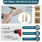 560PCS Self Drilling Drywall Anchors with Screws Kit,5-Sizes Metal Expansion Bolt for Dry Wall,280 PCS Sheetrock Anchors and 280 PCS Screws-No Drill Needed