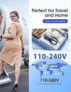 2-in-1 Steamer & Iron for Clothes,15s Fast Heat-up 1200W Portable Mini Clothes irons Handheld Garment Steamer, Travel Size with Large Ceramic Heat Panel, Quick Wrinkle Removal, 110V-240V