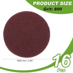 Power Scrub Pads, Scrubbing Pads 800 Grits Scouring Discs - Fitting for (Home Kitchen Cleaning - Drill Attachment - Scrubber Replacement) 16 Pcs & 4 Inch & Dark Red