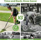 Manual Weeder Tool,4 Tines Garden Weeding Rake with Sharp Blade,55 Inch Long Handle,Heavy Duty Stand Weeding Tool for Weeding Loosening Soil Gathering Leaf Leveling Thatch Rake