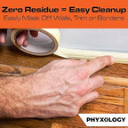 No-Residue 1 Inch, 60 Yard Masking Tape 2 Pk. Easy-Tear, Pro-Grade Removable Painters Tape Great for Home, Office, or Commercial Contractor Use. Clean, Drip-Free Painting with Wide Crepe Paper Rolls.