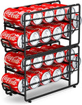 CANYAVE Soda Can Organizer Storage Rack, 2 Pack Stackable Beverage Soda Can Dispenser Organizer Holder for Refrigerator, Cabinet, Pantry (Black)