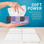 Facial Tissues, 2 Ply White - 130 Per Box, Car and Travel, Face Tissue 7.5" x 7.1", (Pack of 6) Tissue Box