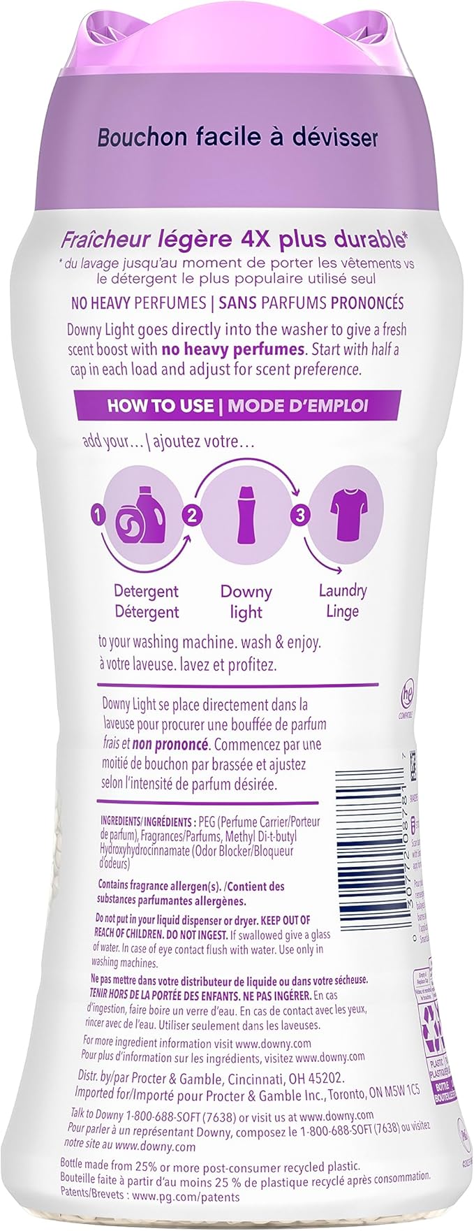 Downy Light Laundry Scent Booster Beads, White Lavender Scent, 13.4 OZ, In-wash fabric beads designed to be gentle with a light boost of scent, No Heavy Perfumes