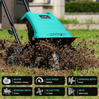 Electric Rototiller Garden Tiller 12 Inch Tilling Width 8-Inch Electric Tiller 10.5 Amp Tiller Cultivator for Garden Yard