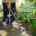 Haliaeetus Women's Dutch Hoe, 51'' Long Handle Dutch Hoe Weeder for Standing to Remove Weeds, Stainless Steel Push Pull Weeder for Weeding in Between Seedlings, Removal of Moss and Soil Loosening