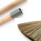 BMart Home Vietnamese Broom, Long Handle Indoor & Outdoor Floor Sweeper, Sturdy Wooden Handle for Strength & Durability, Wedding Broom - 9.84'' Width, 47.44'' Length