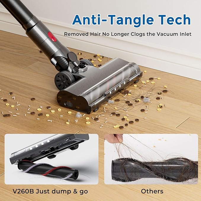 Cordless Vacuum Cleaner Ultra-Lightweight, Pet Vacuum Cleaners for Home with Powerful Suction, Stick Vacuum Cordless Rechargeable, Household Vacuum for Hardwood Floor, Carpet, Pet Hair, Car