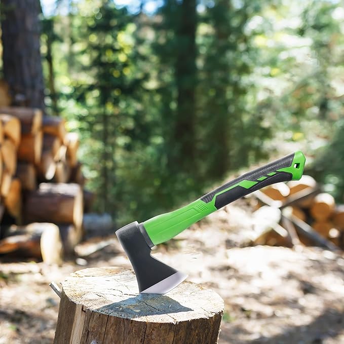 TEXALAN(R) Axe with 14.5" Fiberglass Handle 600g Head Outdoor Camp Hatchet Forged Steel Blade
