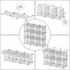 C&AHOME Wire Cube Storage, 9 - Cube Organizer Metal C Grids, Modular Shelves Units, Closet Organizer, Ideal for Home, Office, Living Room, 36.6”L x 12.4”W x 48.4”H, Pink UWCS3009P