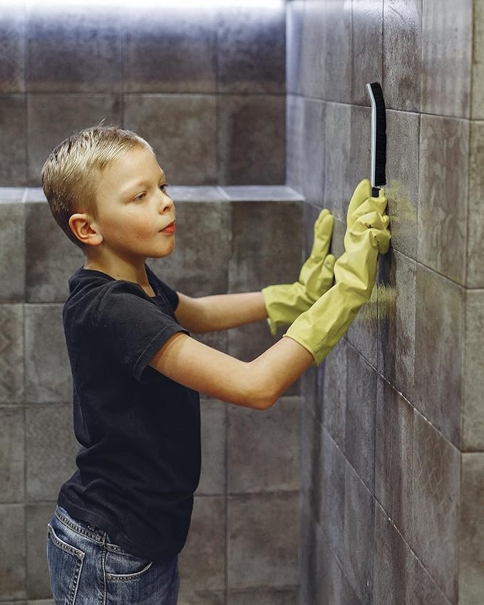 2Pcs Hard Bristle Crevice Cleaning Brush, Ginsco Multifunctional Crevice Cleaning Tools for Household Use, Gap Cleaning Brush Thin Brush Grout Cleaner Brush Small Brush for Window Kitchen Bathroom