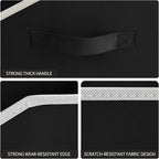 Large Closet Organizers and Storage Bins - 3 Pack Trapezoid Storage Baskets for Shelves, Foldable Fabric Baskets with Handles Ideal for Closet, Basket, Wardrobe and Shelf Storage, Black