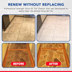Professional Grout Cleaner – Acid-Free, Safe Deep Cleaner & Stain Remover for Tile, Ceramic, Porcelain, Marble & Colored Grout – Easy-to-Use 32oz Bottle