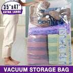 XXL Jumbo 47''X35'' Vacuum Storage Space Saver Bags Extra Large for Blanket, Bedding, Comforters and Huge Stuffed Toy (6 Pack)