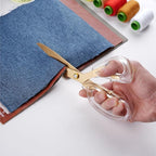 Acrylic Scissors Set, Office Scissors for Desk Gold, Clear Comfort-Grip Handles and Titanium Coated Blades, Sharp Scissors all Purpose Heavy Duty for Sewing, Art, Craft, School, Home Supplies