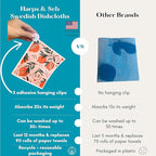 Harps&Seb Swedish Dishcloths for Kitchen Dishcloths - 6 Pack, Reusable Paper Towels with Clips, Super Absorbent Washable Non-Scratch Swedish Dish Towels, No Odor, Biodegradable