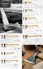 1844 Helko Werk Germany Traditional Bavarian Woodworker Axe - Made in Germany Heavy Duty Felling Axe and Cutting Axe, Large German Forest Axe - Head 3.5 lbs, Handle 31 in. (Bavarian) #13566