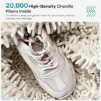 Shoe Washing Machine Bag for Washer & Dryer, Large Shoe Bag for Washing Machine Plush Fibers laundry Bag for Sneakers, Tennis Shoes and Gym shoes, White (2PCS)