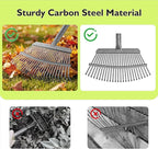 GARDENWORK Rake for Leaves,11&25 Tines Rakes for Lawns,73" Adjustable Garden Rake,Metal Leaf Rakes for Picking Leaves Yard Women Kids Cleanup Grass,Debris,Pine Needles Pick