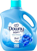Downy Soft, 2 in 1 Soft and Fresh Liquid Fabric Softener, Clean Breeze, 111 fl oz, 150 Loads, Fabric Conditioner Liquid provides softness and freshness for fabrics