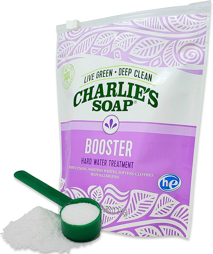 Charlie's Soap Booster & Hard Water Treatment 160 Loads (2.64 Lbs, 1 Pack) Natural Powdered Water Softener and Laundry Booster – Safe and Effective