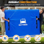 Mattress Bags for Moving, BETU Mattress Protector Waterproof Mattress Cover Queen Size Storage Bags with 8 Heavy-Duty Handles and Zipper for Bed Extra Thick Large Reusable (82"x62"x15" Blue)