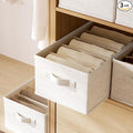 3 Pack Large Wardrobe Clothes Organizer and Storage, Fabric Sweater Organizer for Closet with Handles 5 Grids Foldable Drawer Dividers for Pants, Jeans, T-shirts, 20.8"×11.2"×7.5"