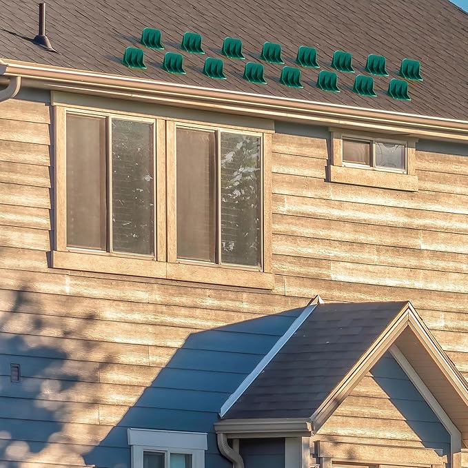 Taiyin 25 Pack Large Snow Guards for Metal Roofs 4 x 3 x 3 Inch Jumbo Ice Guard Snow Stops for Prevent Sliding, Without Screws or Adhesive (Green)