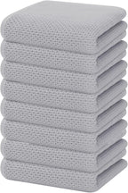 Homaxy 100% Cotton Waffle Weave Kitchen Dish Towels, Ultra Soft Absorbent Quick Drying Cleaning Towel, 13 x 28 Inches, 8-Pack, Light Gray