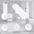 Silicone Bathroom Soap Dishes with Drain Spout-Bathroom and Kitchen Sink Organizer,Sponge Holder,Dish Soap Tray,Perfect for Dispenser,Scrubber,Bottle,Cup on Sink or Counter-White 12"×4"