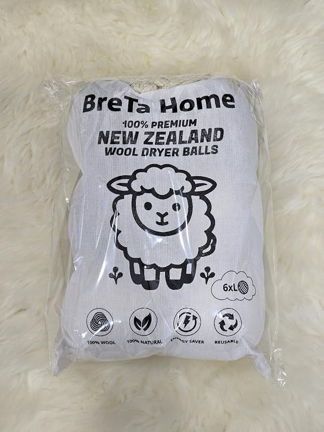 Wool Dryer Balls XL 6-Pack – Organic 100% New Zealand Wool, Reusable, Saves Drying Time, Reduces Wrinkles
